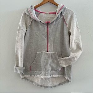 Roxy Light Grey Long Sleeve Hooded Pullover Sweater w Pockets, Women’s Small